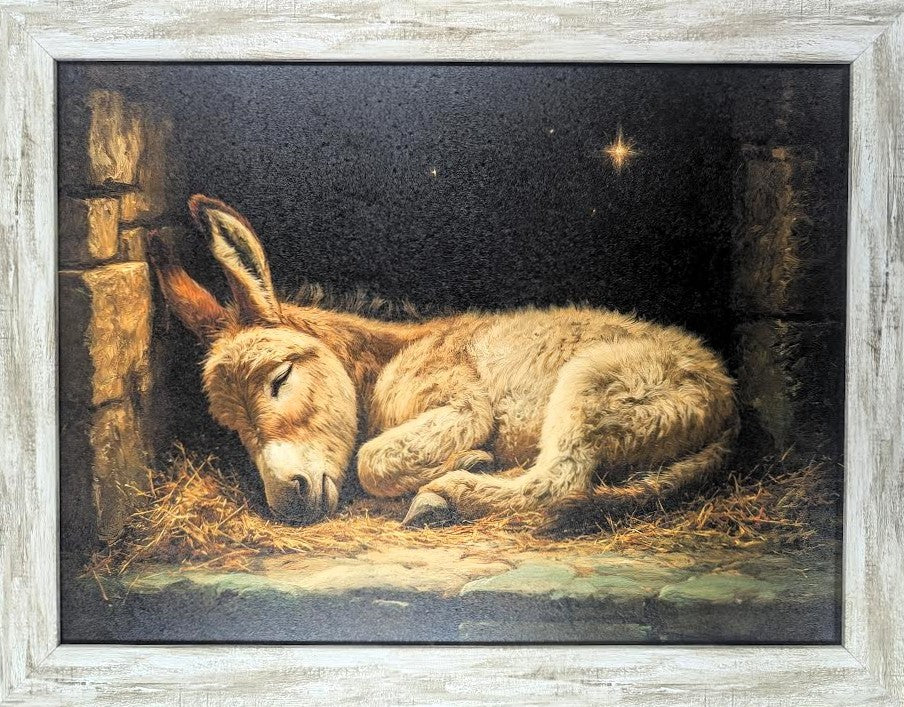 Sleepy Donkey - Vintage Christmas Wall Art