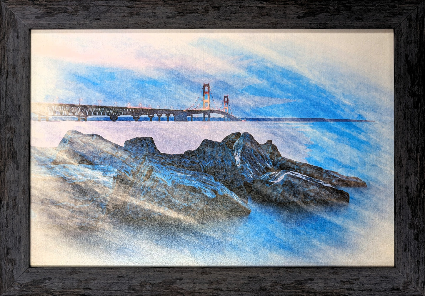 Mackinac Bridge Chalk - Coastal Wall Art