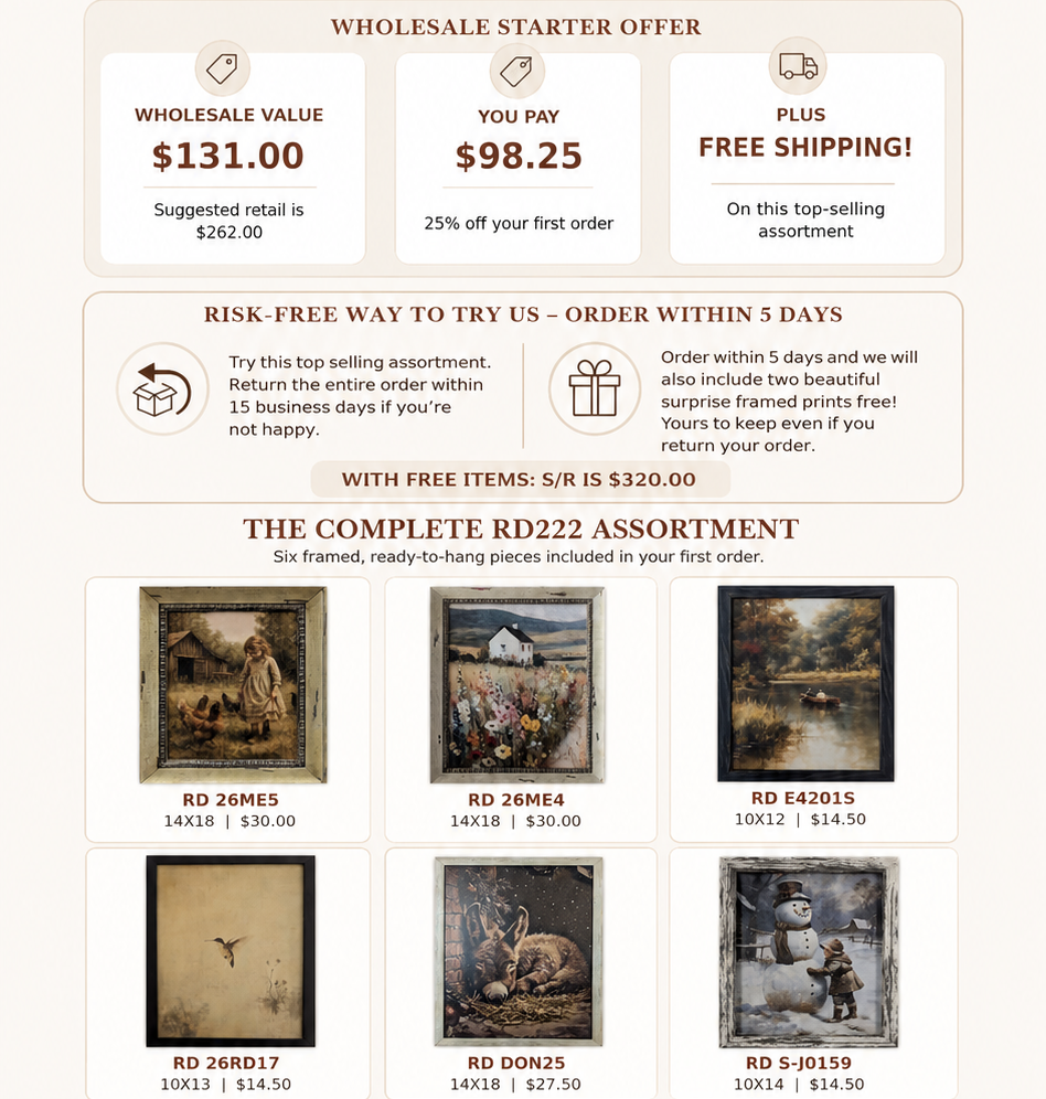 Risk-Free Starter Assortment #RD222 by Roslyn Decor