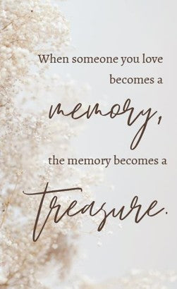 Textual quote about cherished memories on a textured background
