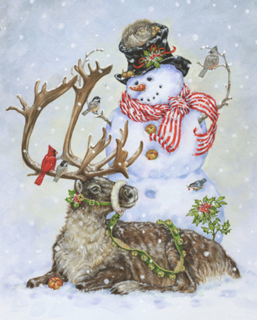 Reindeer Snowman – Christmas Wall Art