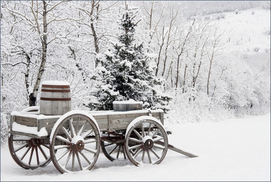 Rustic Winter Wagon – Christmas Wall Art
