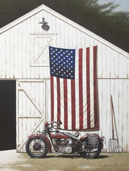 Barnside Ride - Patriotic Wall Art