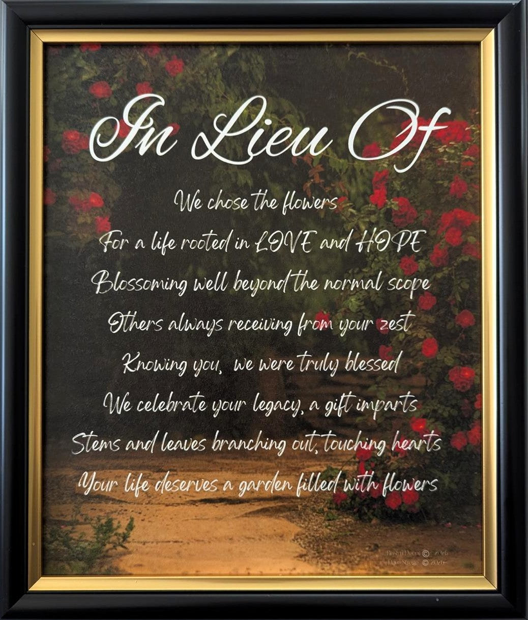 In Lieu Of II - Bereavement Wall Art
