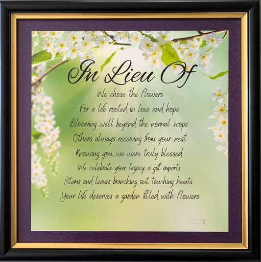 In Lieu Of - Bereavement Wall Art