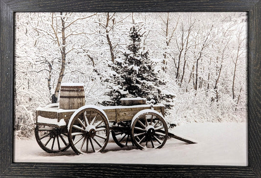 Rustic Winter Wagon – Christmas Wall Art
