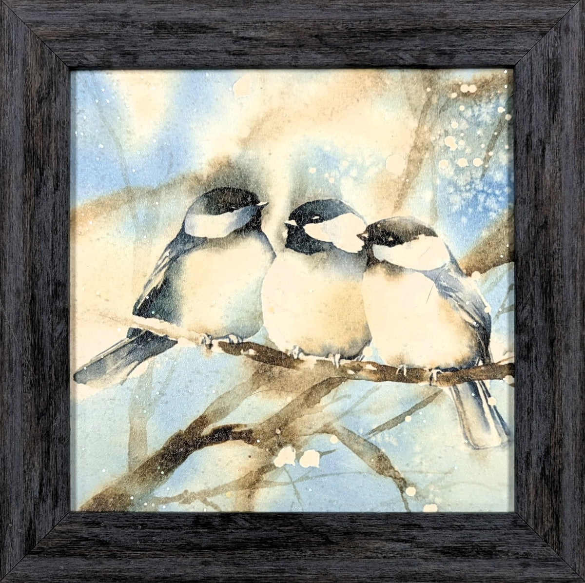 Three Chickadees – Christmas Wall Art