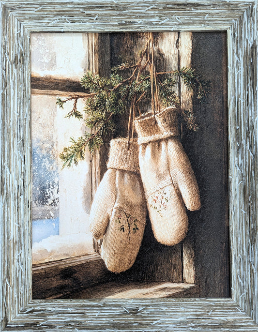 Wool Mittens – Vintage Christmas Wall Art