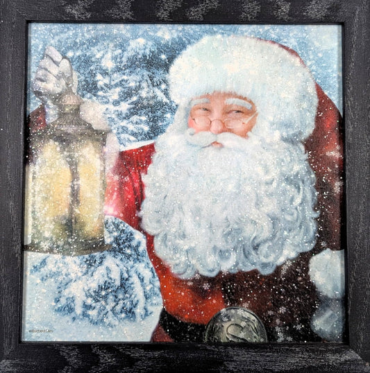Santa with Lantern – Christmas Wall Art