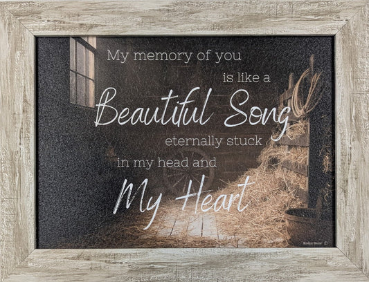 Framed quote on a white wall