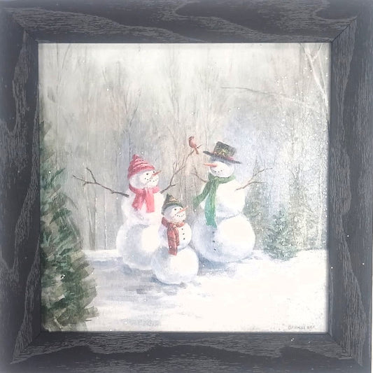 Forest Snowmen Trio – Christmas Wall Art