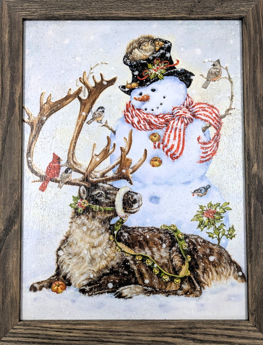 Reindeer Snowman – Christmas Wall Art