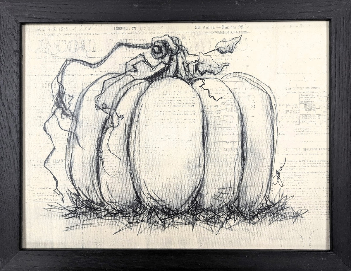Sketchy Pumpkin - Fall Wall Art