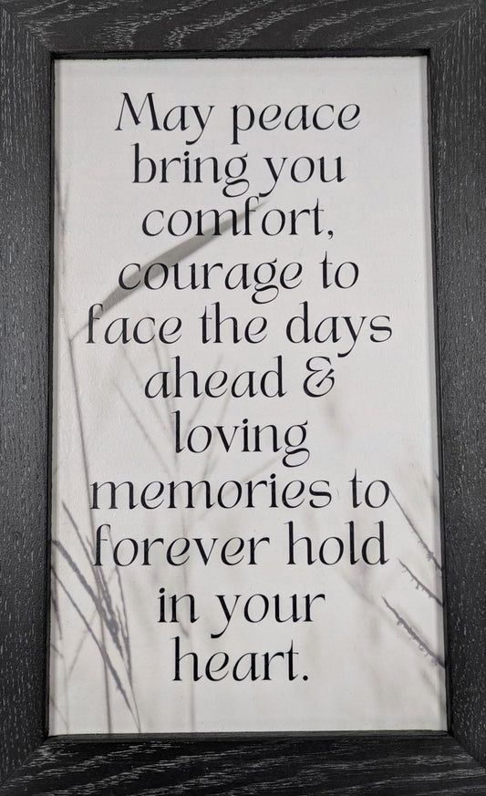 Framed quote with grass silhouette on a white background