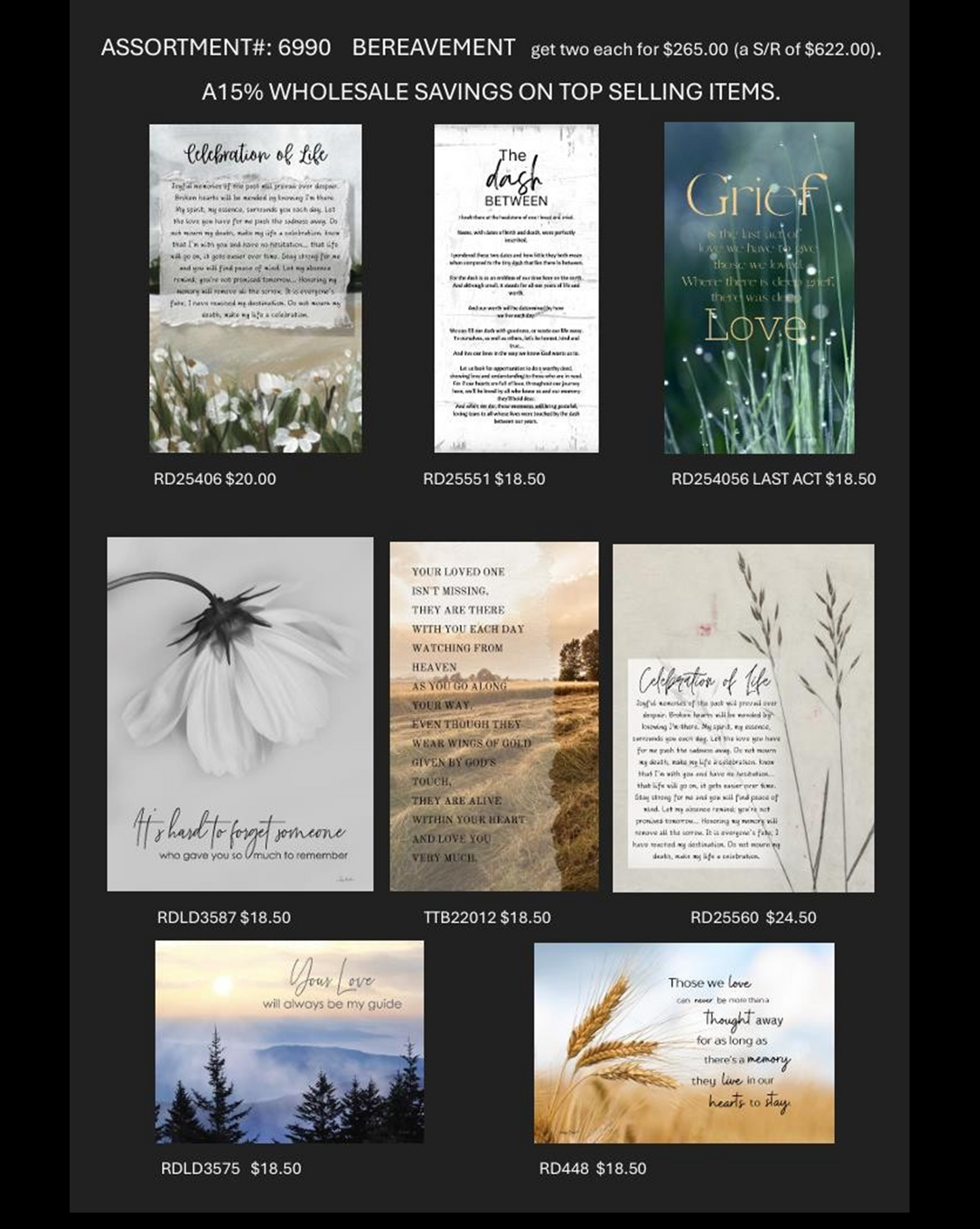 Bereavement Wall Art Assortment #6990 by Roslyn Decor
