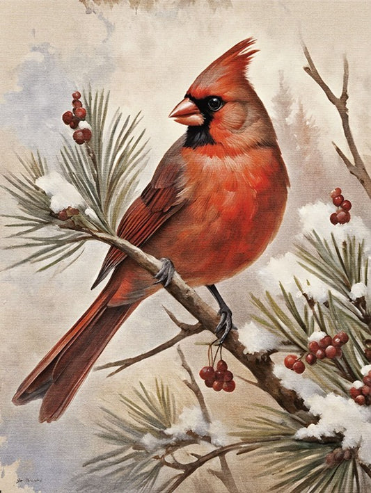 Berry Cardinal – Christmas Wall Art