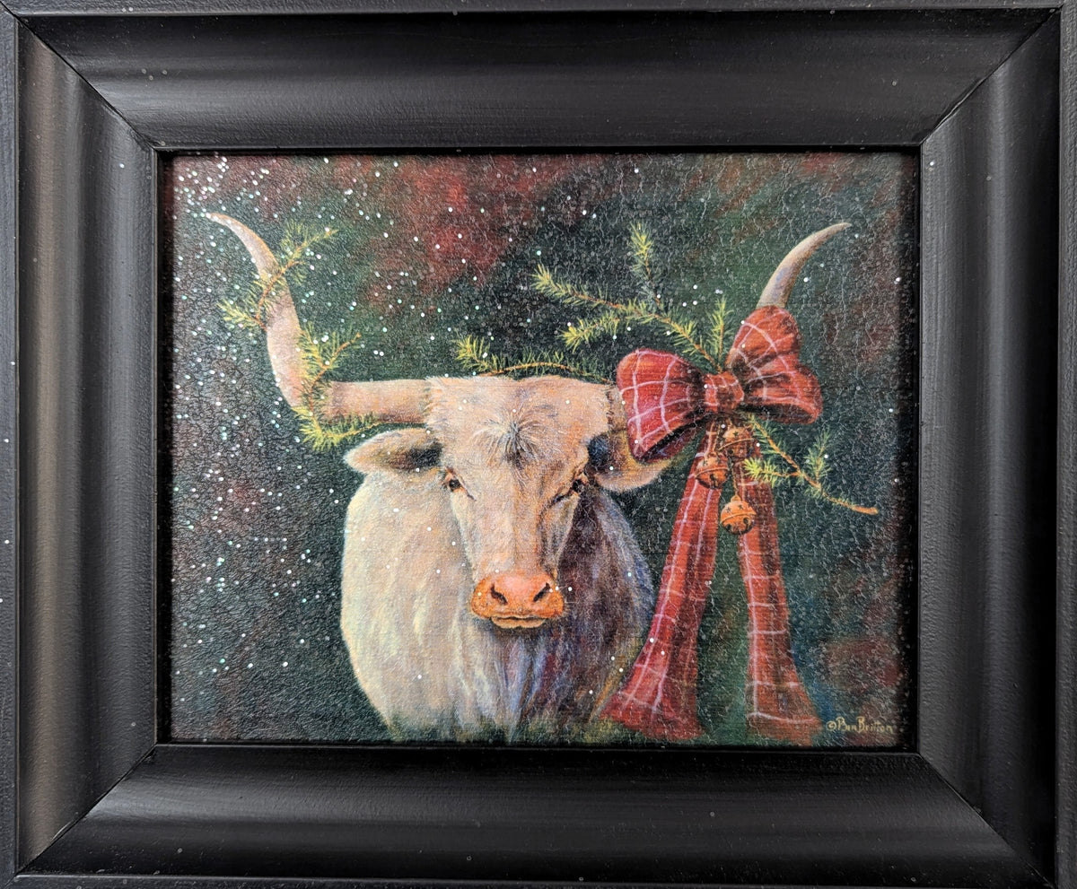 Decked Out Longhorn – Christmas Wall Art