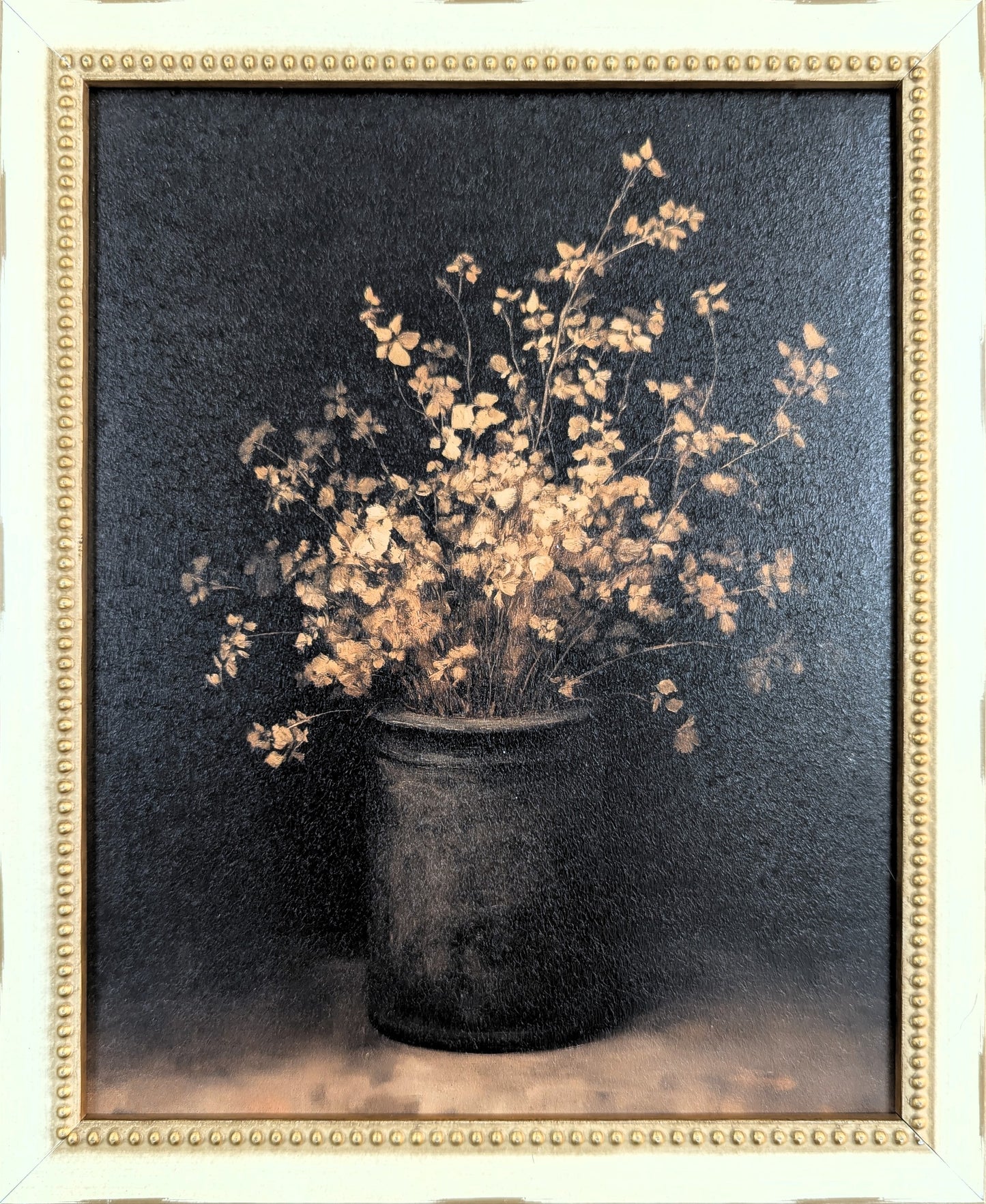 Black Flower Pot - Vintage Wall Art