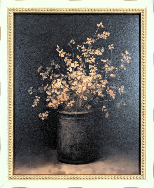 Black Flower Pot - Vintage Wall Art