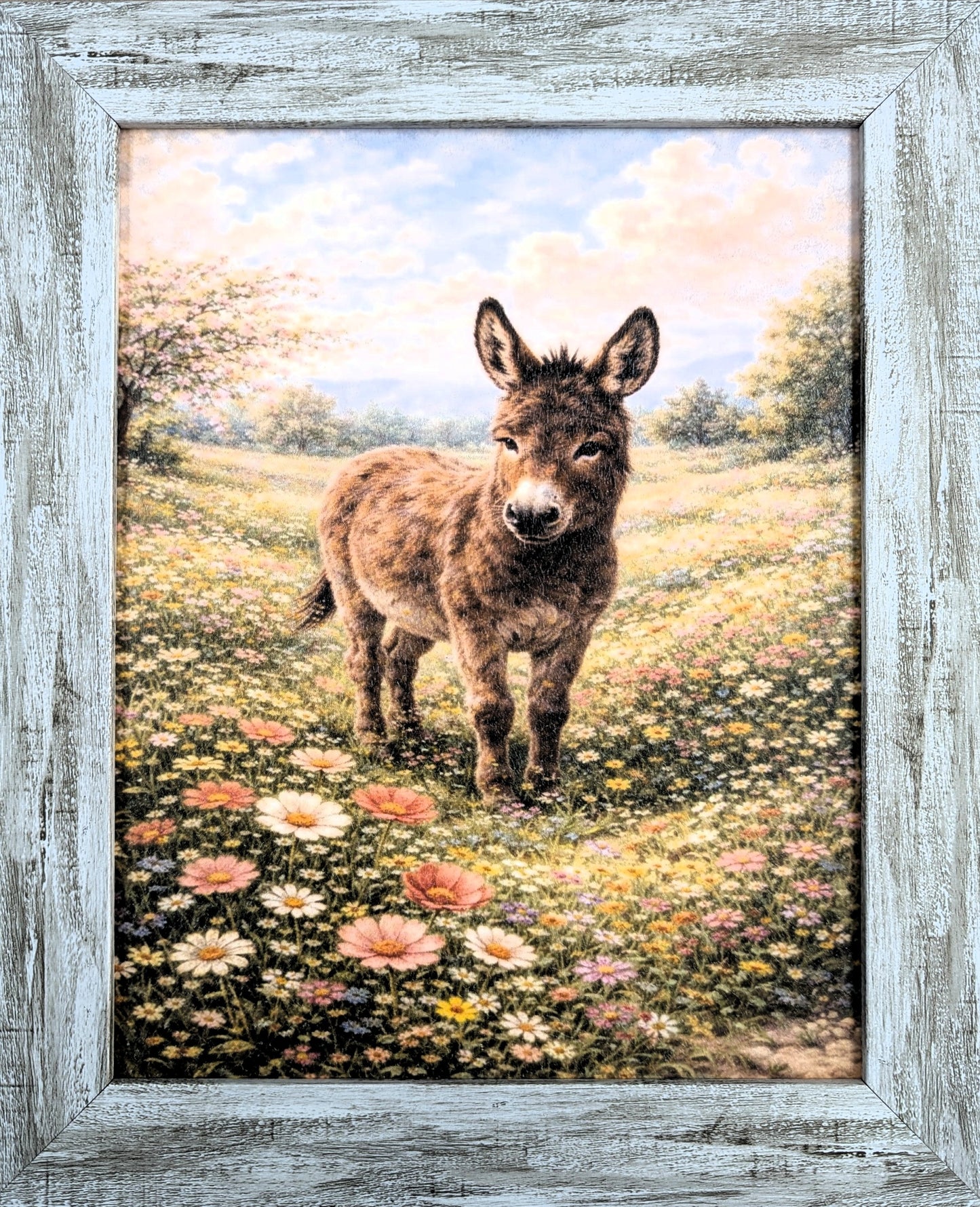 Donkey In Field - Vintage Wall Art