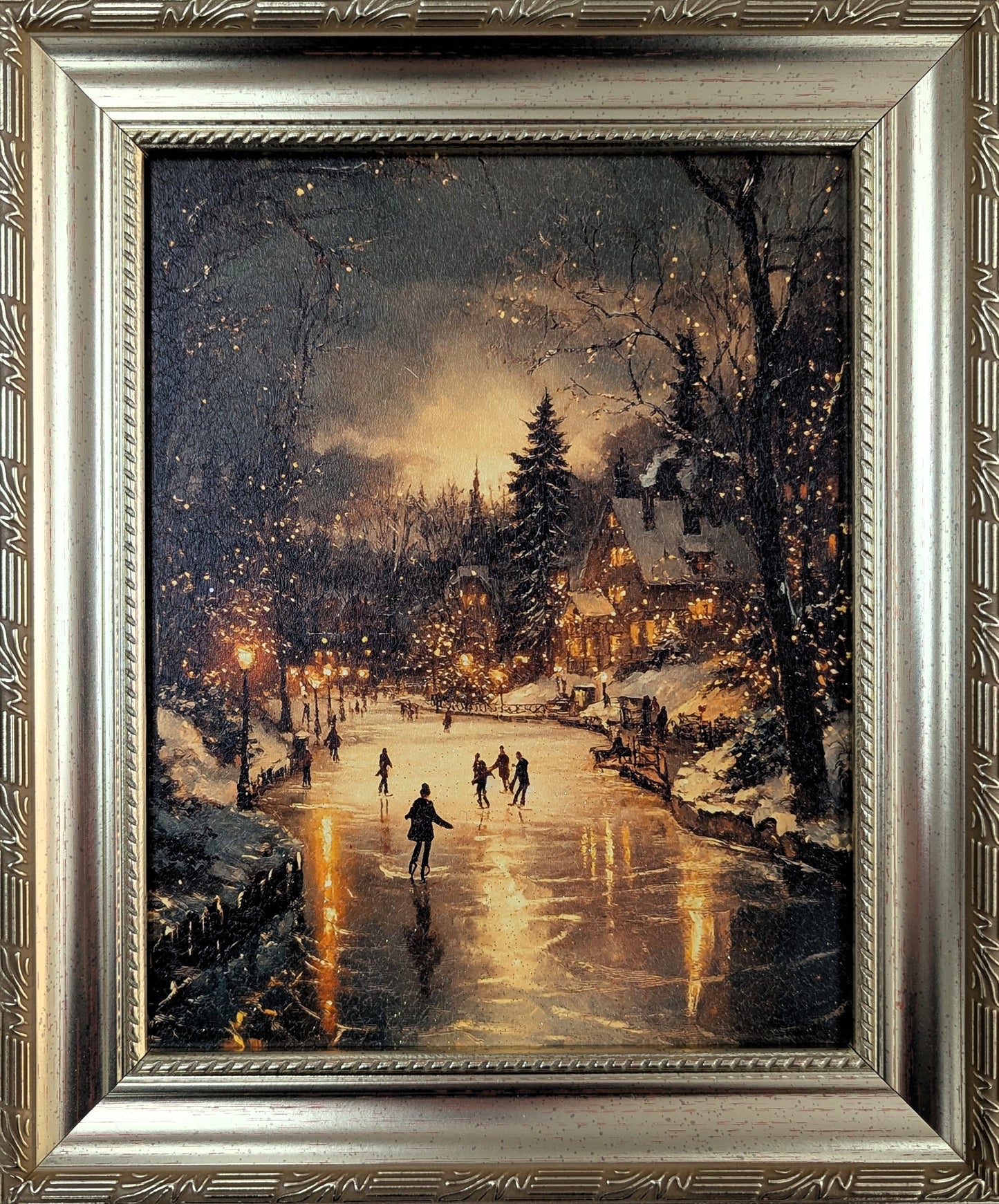 Ice Skating - Vintage Holiday Wall Art