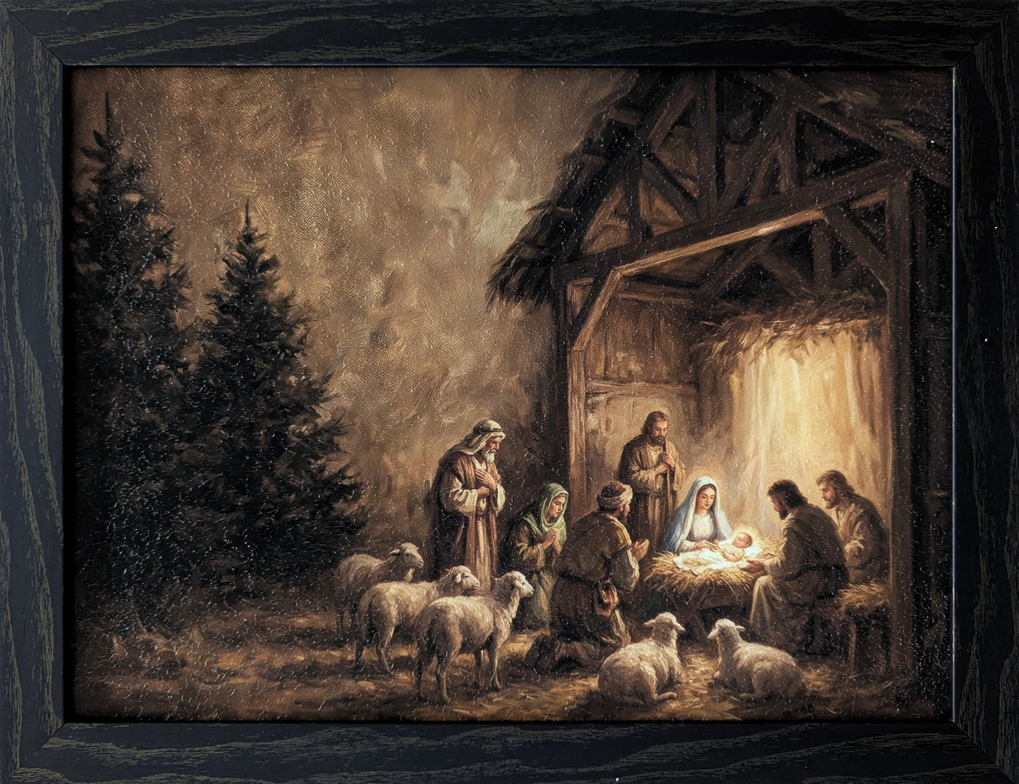 Nativity Light - Vintage Holiday Wall Art