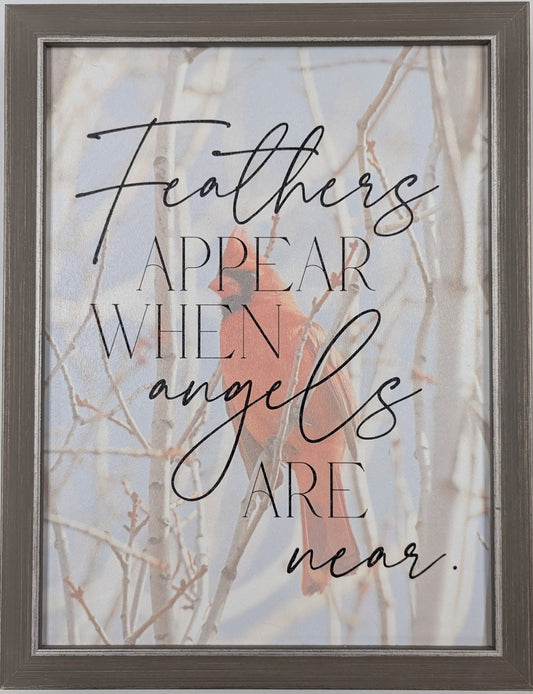 Feathers Appear When Angels Are Near II - Bereavement Wall Art