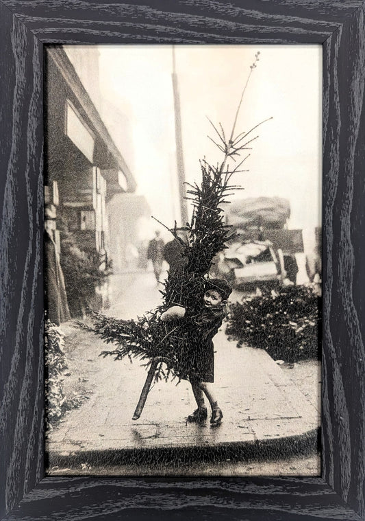 Little Tree Bearer - Vintage Holiday Wall Art