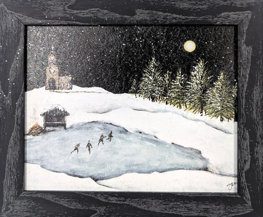 Moonlit Ice Skating – Christmas Wall Art