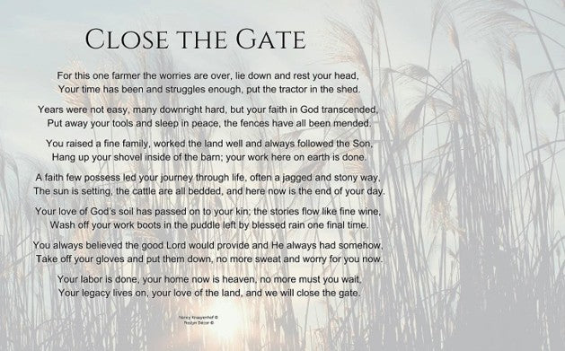 Close the Gate - Bereavement Wall Art