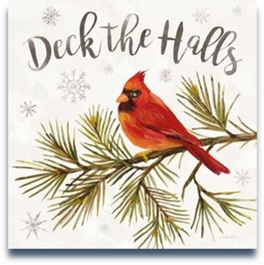 Deck the Halls Cardinal – Christmas Wall Art