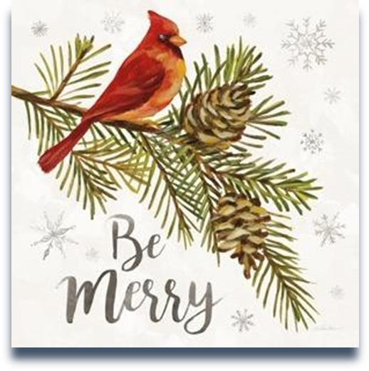 Be Merry Cardinal – Christmas Wall Art