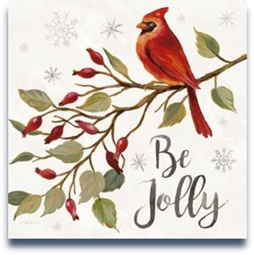 Be Jolly Cardinal – Christmas Wall Art