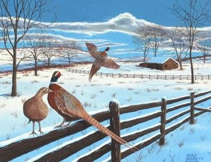 Pheasants in Winter – Western Wall Art
