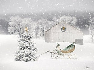 Snowy Gold Christmas – Christmas Wall Art