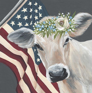 Patriotic Cow - Patriotic Wall Art