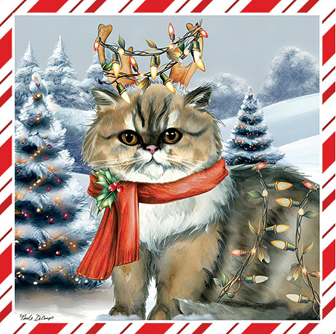 Decorated Grumpy Cat – Christmas Wall Art
