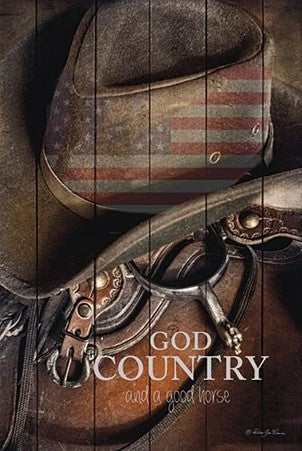 God, Country & A Good Horse - Patriotic Wall Art