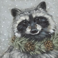 Holiday Raccoon – Christmas Wall Art