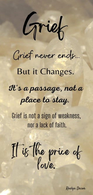 Text on grief with a blurred background of light and dark colors