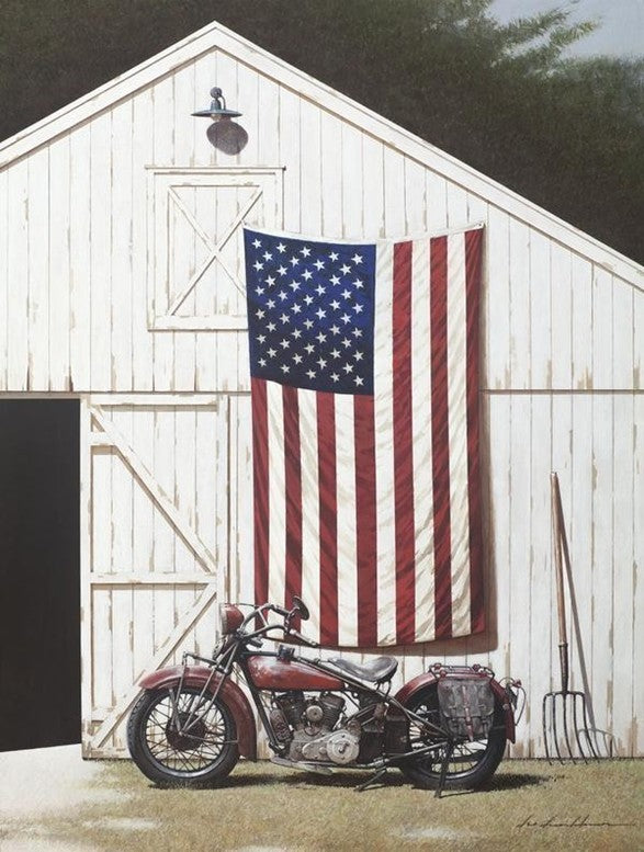 Barnside Ride - Patriotic Wall Art