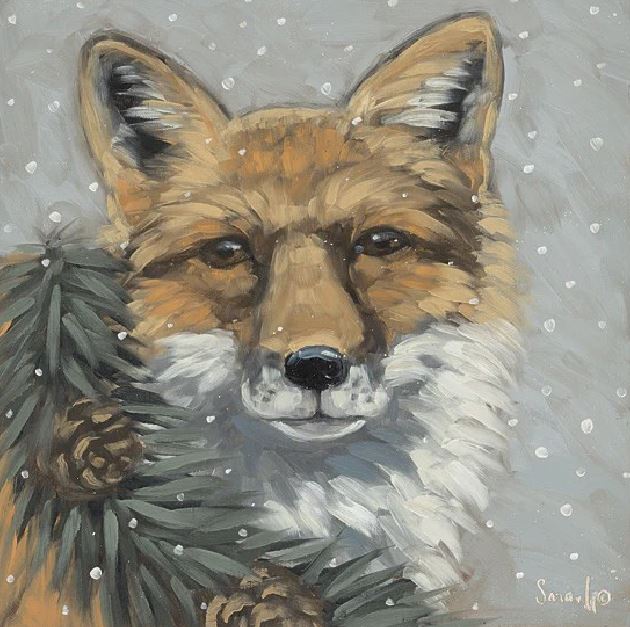 Holiday Fox – Christmas Wall Art