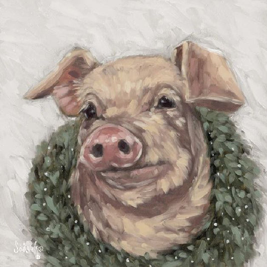 Holiday Pig – Christmas Wall Art