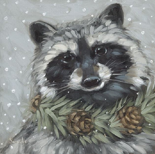 Holiday Raccoon – Christmas Wall Art