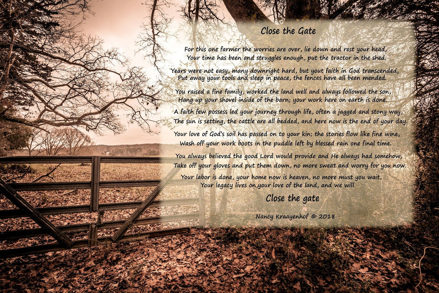 Close the Gate III - Bereavement Wall Art