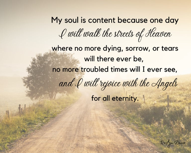 My Soul Is Content - Bereavement Wall Art
