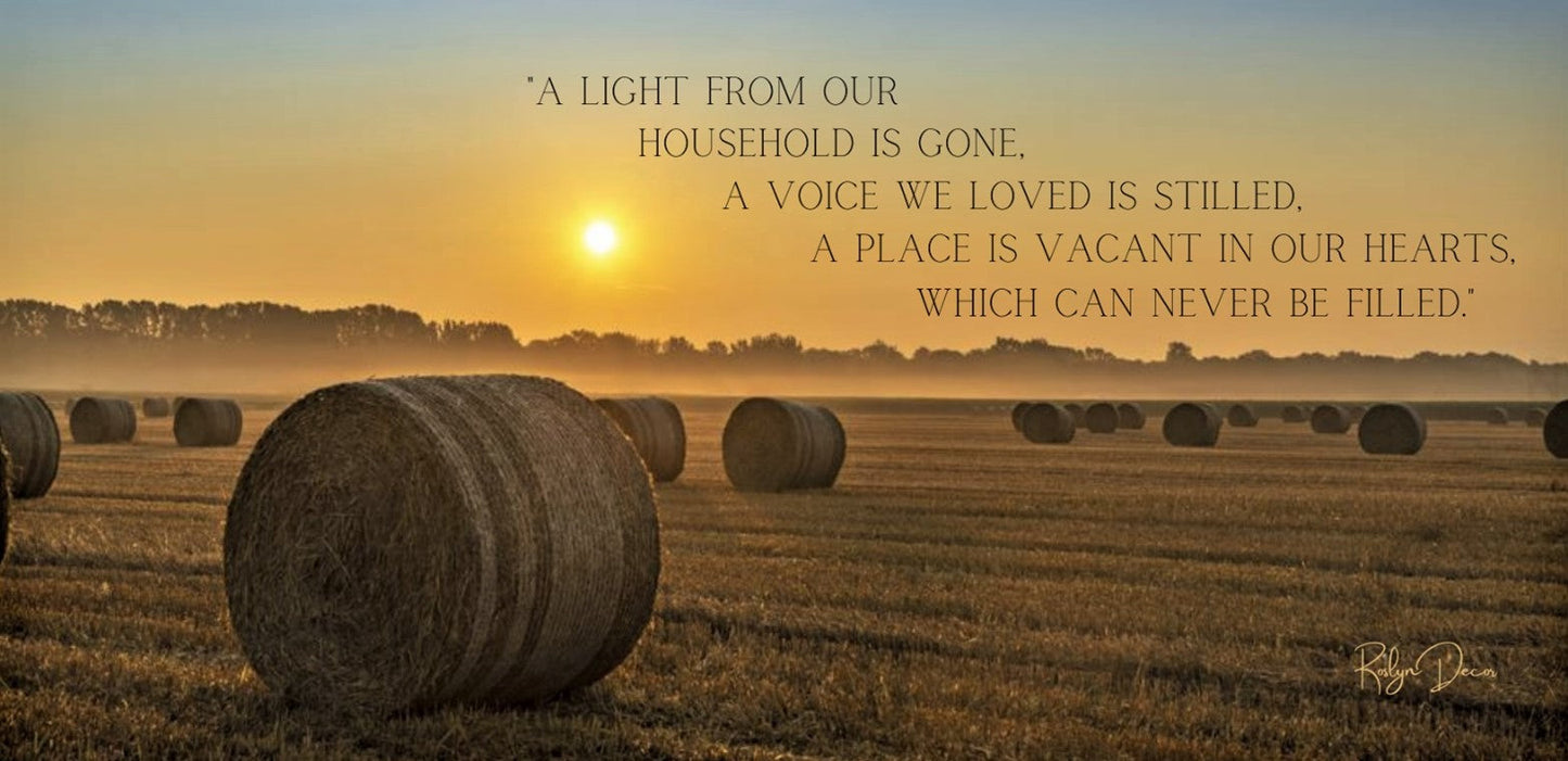 A LIGHT FROM OUR HOUSEHOLD-HAYBALES