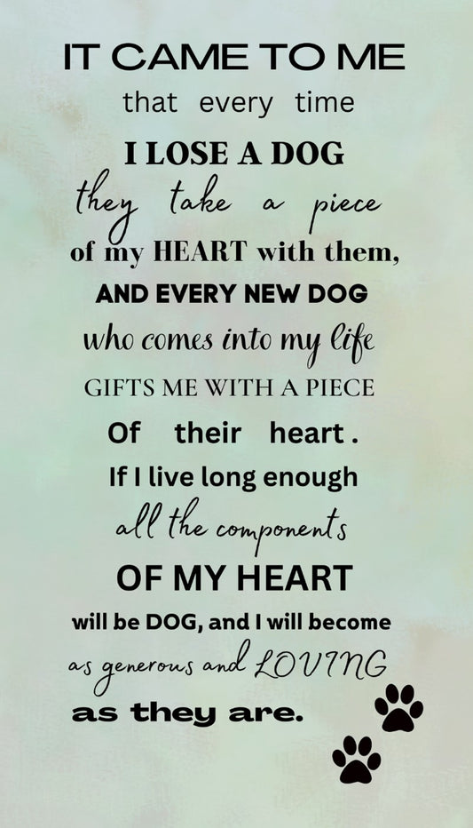 Dog Heart - Bereavement Wall Art