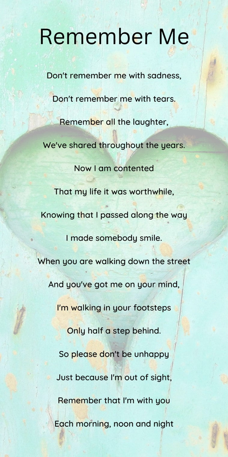 Remember Me - Bereavement Wall Art