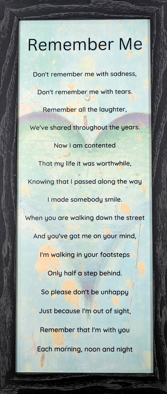 Remember Me - Bereavement Wall Art
